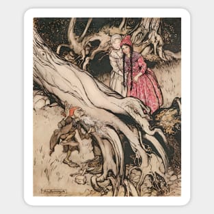 Snow White and Rose Red by Arthur Rackham Sticker